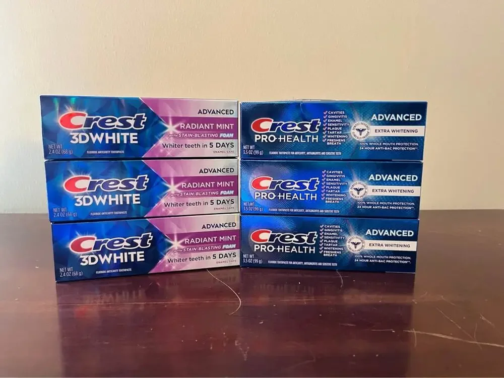 Crest 3D White and Pro-Health Advanced Toothpaste - 6 Boxes
